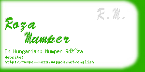 roza mumper business card